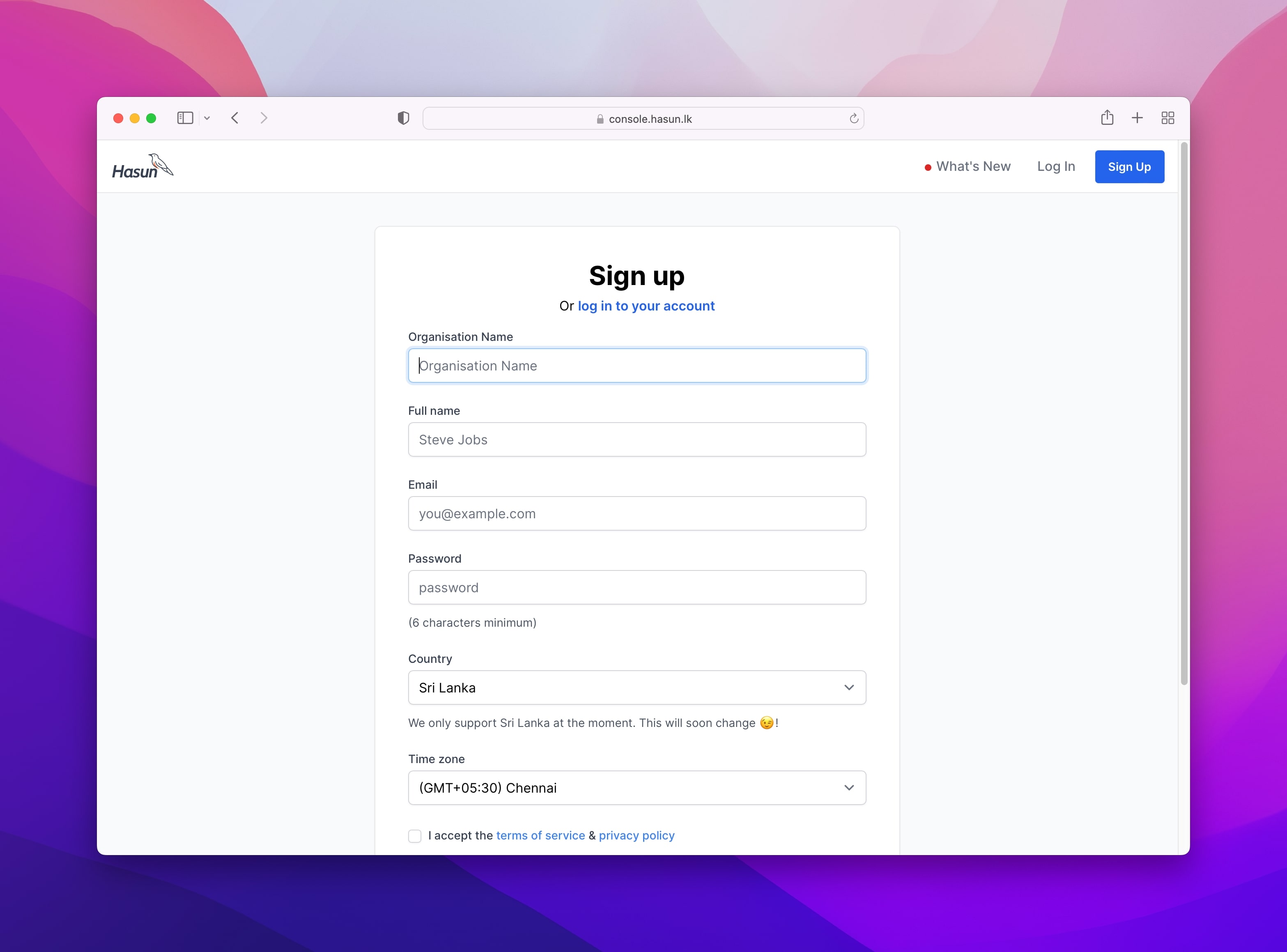 App screenshot